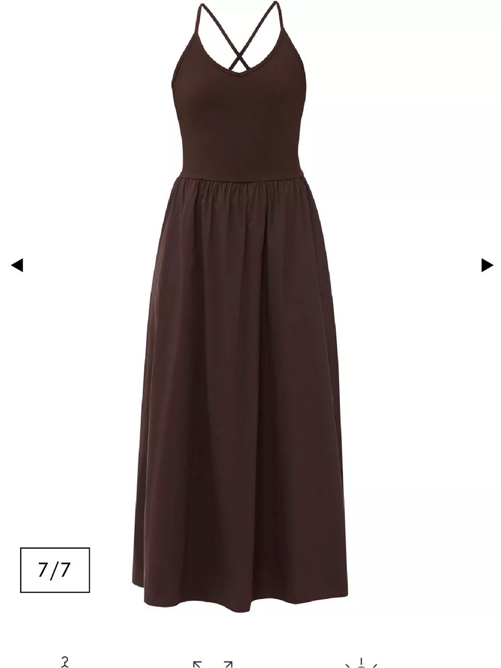 NWT Sweaty Betty Explorer Ribbed Halter Neck Strappy Maxi Dress - XL Brown